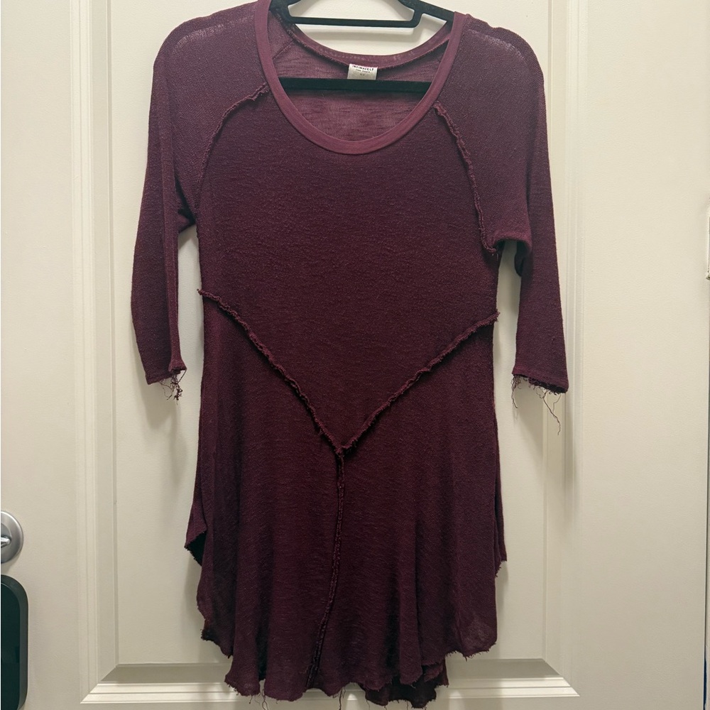Free People Burgundy Tunic Top